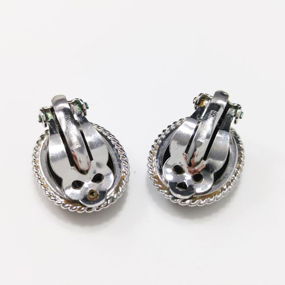 Vintage Whiting & Davis Hematite Earrings, Rhodium Plated - Picture 9 of 10